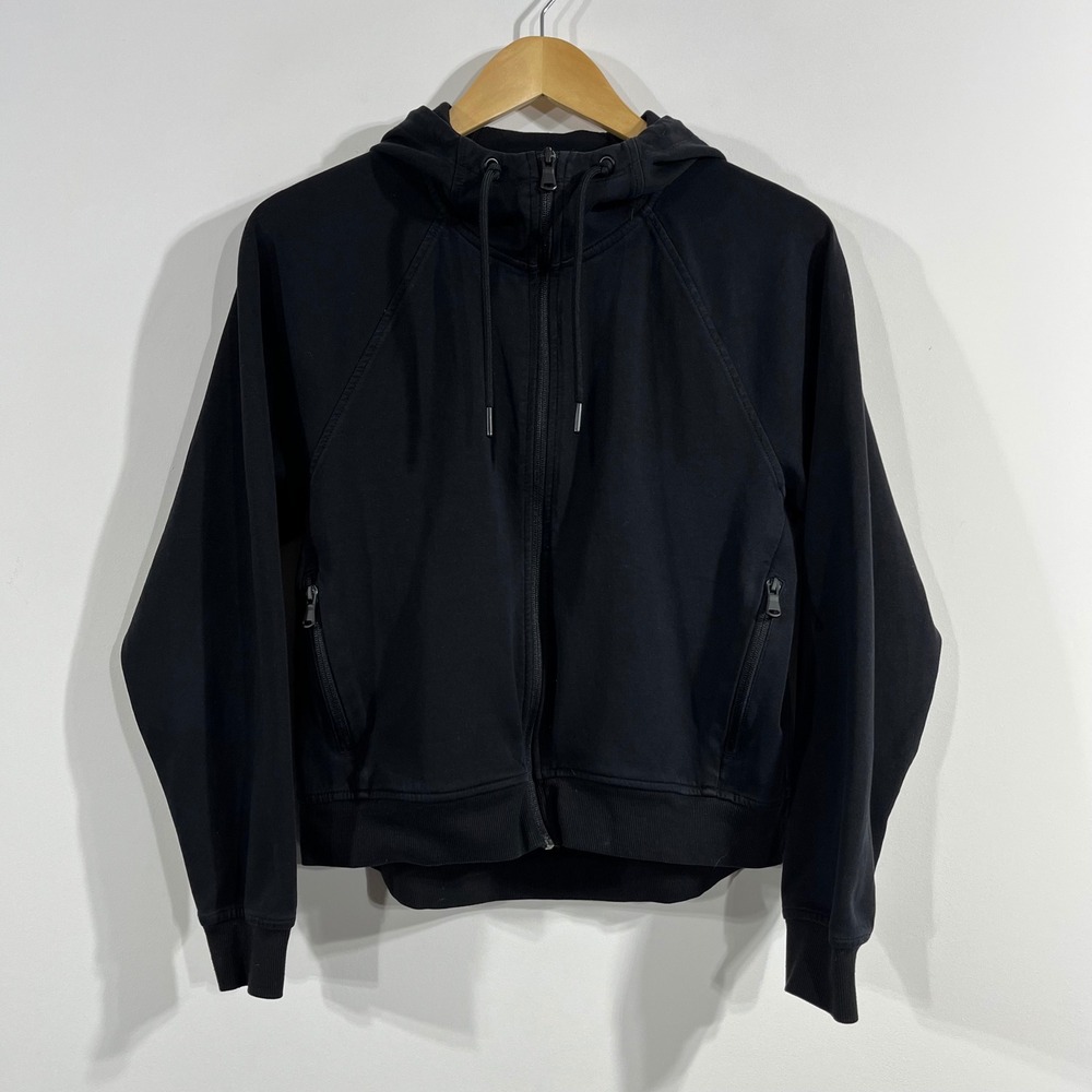 Old Navy Active Sporty Dynamic Fleece Full Zip Hoodie Black Jacket Womens Small‎